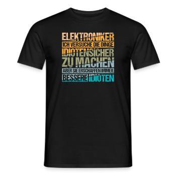 Elektroniker Elektriker Elektrizität - Männer T-Shirt - Schwarz - Vorne - AI Model Male 178 light (178cm)