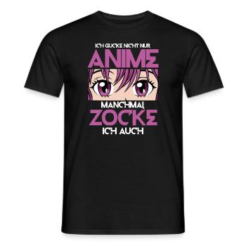 Anime und Zocken - Männer T-Shirt - Schwarz - Vorne - AI Model Male 178 light (178cm)