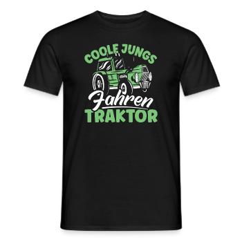Coole Jungs fahren Traktor - Männer T-Shirt - Schwarz - Vorne - AI Model Male 178 light (178cm)