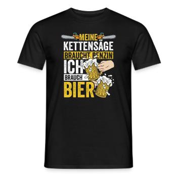 Ich brauche Bier die Kettensäge braucht Benzin - Männer T-Shirt - Schwarz - Vorne - AI Model Male 178 light (178cm)