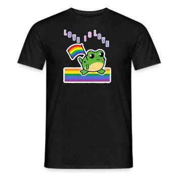 Rainbow Frog - Love is Love - Men's T-Shirt - black - Front - AI Model Male 178 light (178cm)