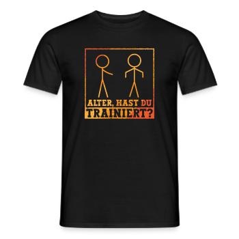 Gym Sport Hast du Trainiert? - Männer T-Shirt - Schwarz - Vorne - AI Model Male 178 light (178cm)