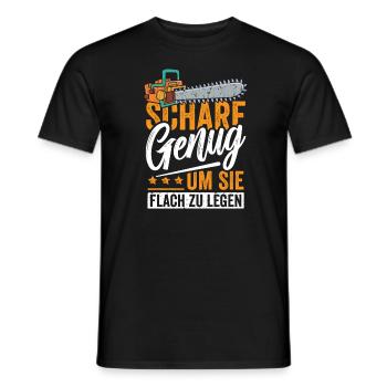 Scharf genug um sie Flach zu Legen - Männer T-Shirt - Schwarz - Vorne - AI Model Male 178 light (178cm)