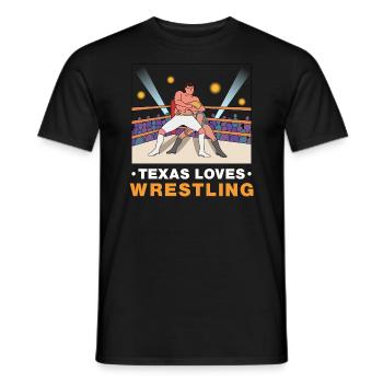 Texas wrestling design for proud Texas fans - Men's T-Shirt - black - Front - AI Model Male 178 light (178cm)