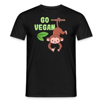 Monkey design for proud vegans - Men's T-Shirt - black - Front - AI Model Male 178 light (178cm)