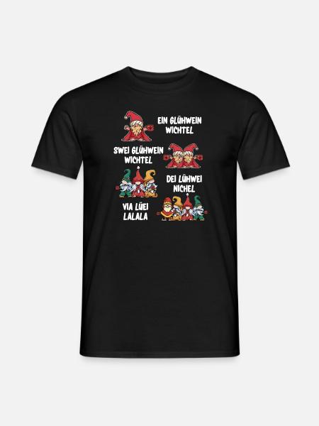 Glühwein Wichtel - Männer T-Shirt - Schwarz