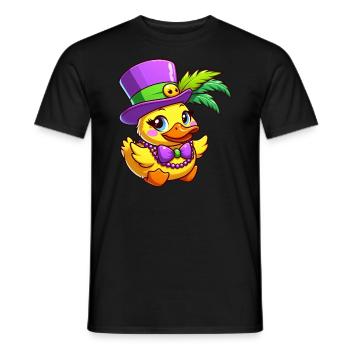 Mardi Gras Duck Comic Feather Headdress - Men's T-Shirt - black - Front - AI Model Male 178 light (178cm)