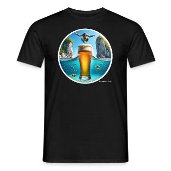 Sprung ins Wochenende - Männer T-Shirt - Schwarz - Vorne - AI Model Male 178 light (178cm)