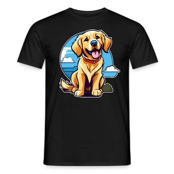 Niedlicher Golden Retriever Hund - Männer T-Shirt - Schwarz - Vorne - AI Model Male 178 light (178cm)