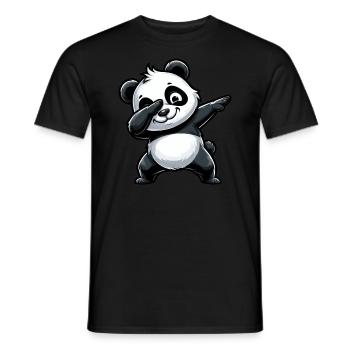 panda süß cartoon dab dabbing - Männer T-Shirt - Schwarz - Vorne - AI Model Male 178 light (178cm)