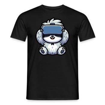 Cute Sloth VR Gamer Cartoon Virtual Reality - Men's T-Shirt - black - Front - AI Model Male 178 light (178cm)