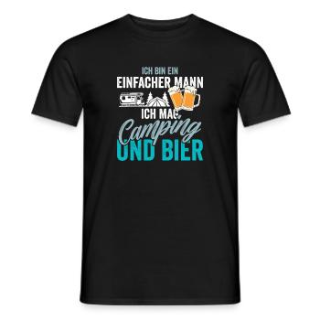 Camping und Bier - Männer T-Shirt - Schwarz - Vorne - AI Model Male 178 light (178cm)