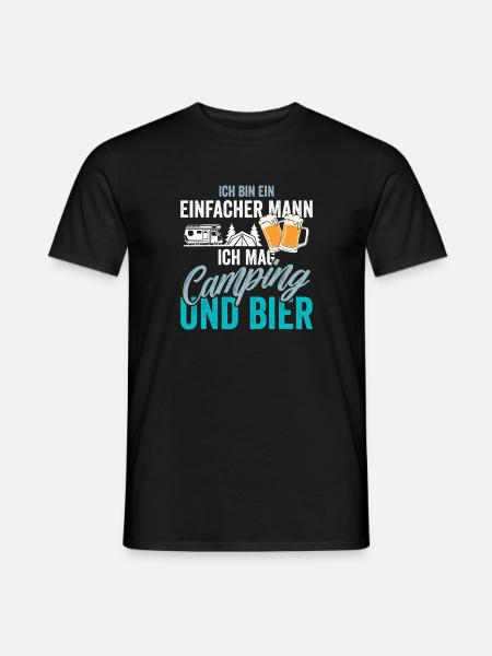 Camping und Bier - Männer T-Shirt - Schwarz