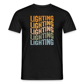 Lichttechniker Beleuchter Veranstaltungstechniker - Männer T-Shirt - Schwarz - Vorne - AI Model Male 178 light (178cm)
