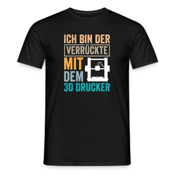 3D Druck Ich bin der Verrückte - Männer T-Shirt - Schwarz - Vorne - AI Model Male 178 light (178cm)