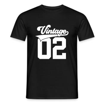 24E ANNIVERSAIRE MILLÉSIME 2002 - T-shirt homme - noir - Devant - AI Model Male 178 light (178cm)