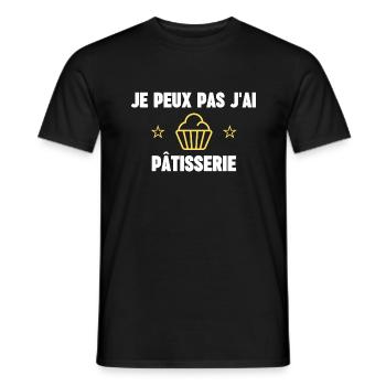 je peux pas j'ai pâtisserie - T-shirt homme - noir - Devant - AI Model Male 178 light (178cm)