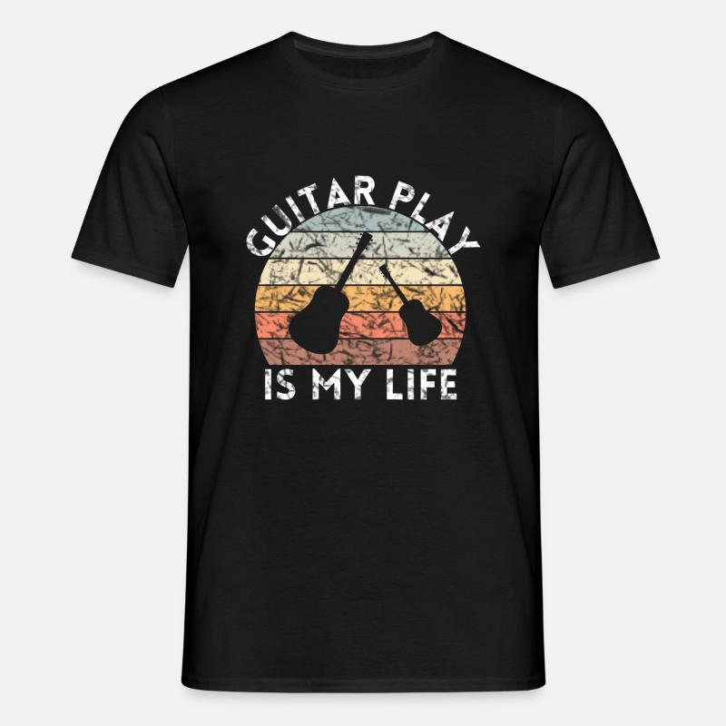 ATT SPELA GITARR ÄR MITT LIV GITARR - T-shirt herr - svart