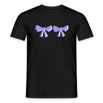 schleife symbol fliege zwei lila - Männer T-Shirt - Schwarz - Vorne - AI Model Male 178 light (178cm)