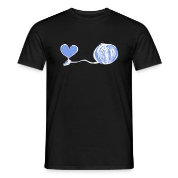 Symbole du cœur laine ligne rose amour - T-shirt homme - noir - Devant - AI Model Male 178 light (178cm)