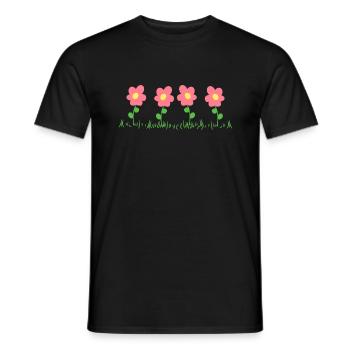 Flowers, Plants, Nature, Flower Line - Men's T-Shirt - black - Front - AI Model Male 178 light (178cm)