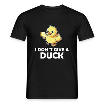 I DONT GIVE A DUCK Funny Duck Middle Finger - Men's T-Shirt - black - Front - AI Model Male 178 light (178cm)