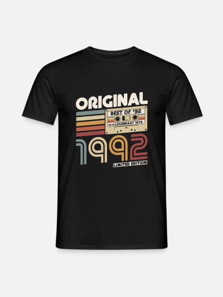 1992 Jahrgang geboren Vintage Geburtstag Retro - Männer T-Shirt - Schwarz