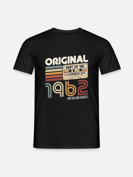 Né en 1962 Vintage Vintage Anniversaire Rétro - T-shirt homme - noir