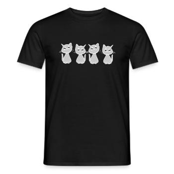Katzen Freunde Tiere süß vier klein - Männer T-Shirt - Schwarz - Vorne - AI Model Male 178 light (178cm)