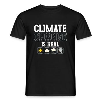 Climate Change Is Real Global Warming Climate Gift - Men's T-Shirt - black - Front - AI Model Male 178 light (178cm)
