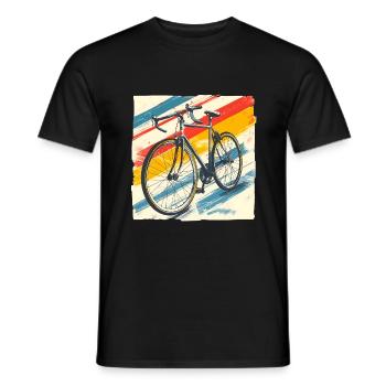 Retro Sunset Aesthetic Bike Reifen Fahrrad - Männer T-Shirt - Schwarz - Vorne - AI Model Male 178 light (178cm)