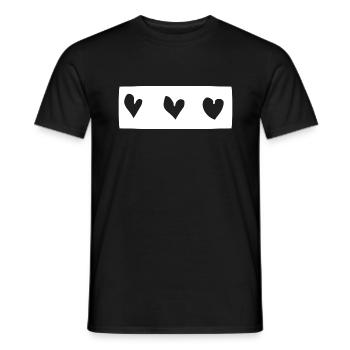 Three Hearts Heart Rectangle Love Shape - Men's T-Shirt - black - Front - AI Model Male 178 light (178cm)
