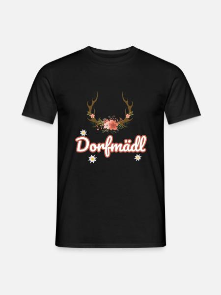Dorfmädel Dorfmädchen Dorf Dorfmädl Damen - Männer T-Shirt - Schwarz