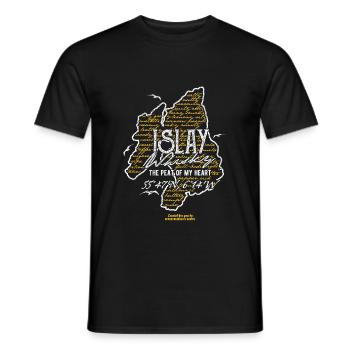 Whisky Islay disant tourbe de mon cœur - T-shirt homme - noir - Devant - AI Model Male 178 light (178cm)