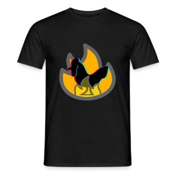 KENNR1CH POULET FEU MERCH - T-shirt homme - noir - Devant - AI Model Male 178 light (178cm)