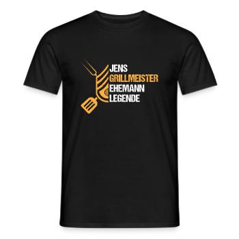 Grillmeister Jens - Männer T-Shirt - Schwarz - Vorne - AI Model Male 178 light (178cm)