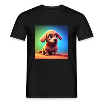 ENTZÜCKENDER KLEINER FRÖHLICHER HUND - Männer T-Shirt - Schwarz - Vorne - AI Model Male 178 light (178cm)