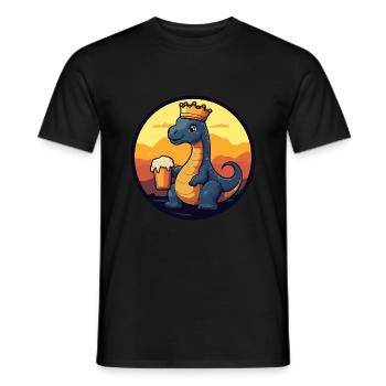 Dinosaurier brontosaurus Bier - Männer T-Shirt - Schwarz - Vorne - AI Model Male 178 light (178cm)