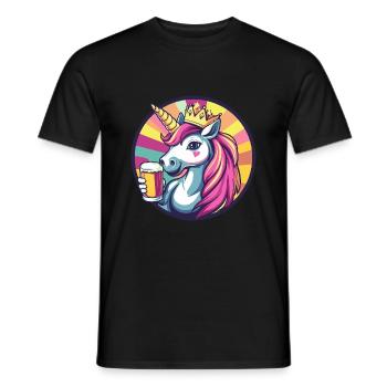 Unicorn Beer - Men's T-Shirt - black - Front - AI Model Male 178 light (178cm)