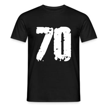 70 Number Vintage - Men's T-Shirt - black - Front - AI Model Male 178 light (178cm)