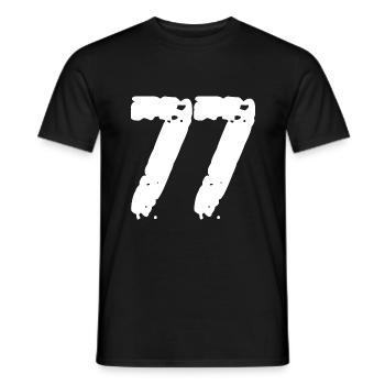 77 Zahl Vintage - Männer T-Shirt - Schwarz - Vorne - AI Model Male 178 light (178cm)