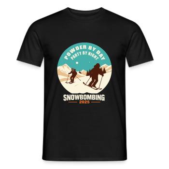 Bombardement de neige 2025 - T-shirt homme - noir - Devant - AI Model Male 178 light (178cm)
