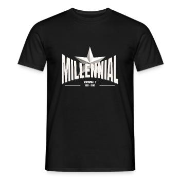 Millennial Star – Generation Y - Men's T-Shirt - black - Front - AI Model Male 178 light (178cm)