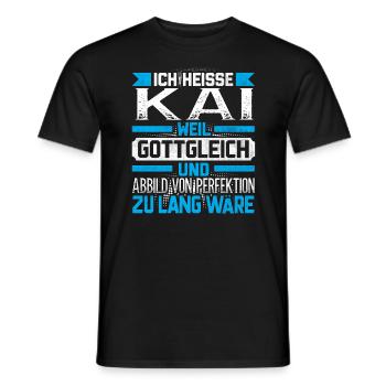 KAI - Gottgleich - Männer T-Shirt - Schwarz - Vorne - AI Model Male 178 light (178cm)
