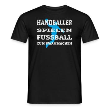 Handballer spielen Fussball zum Warmmachen - Männer T-Shirt - Schwarz - Vorne - AI Model Male 178 light (178cm)