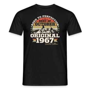 Octobre 1967 Cadeau d’anniversaire de naissance - T-shirt homme - noir - Devant - AI Model Male 178 light (178cm)