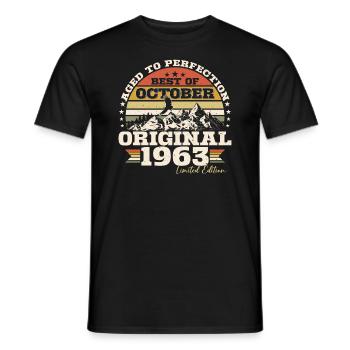 Octobre 1963 Cadeau d’anniversaire de naissance - T-shirt homme - noir - Devant - AI Model Male 178 light (178cm)