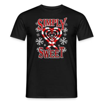 Simply sweet mit Zuckerstange Herzchen - Männer T-Shirt - Schwarz - Vorne - AI Model Male 178 light (178cm)