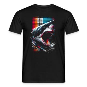 Restez positif Citations inspirantes Requin - T-shirt homme - noir - Devant - AI Model Male 178 light (178cm)