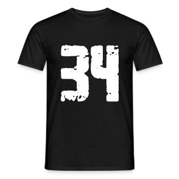 34 Zahl Vintage - Männer T-Shirt - Schwarz - Vorne - AI Model Male 178 light (178cm)